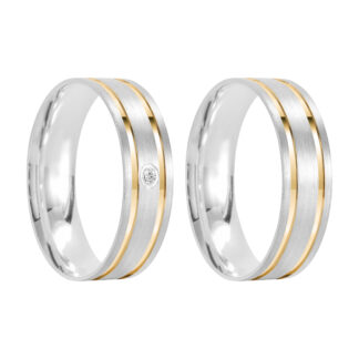 24k56 – Alianças de Compromisso em Prata 950 + Estojo Luxo