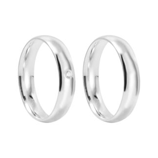 Kit Alianças de Compromisso em Prata 950 Mod. K01 + Anel Solitário + Estojo Love R