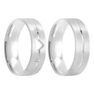 k08 – Alianças de Compromisso em Prata 950 + Estojo Luxo