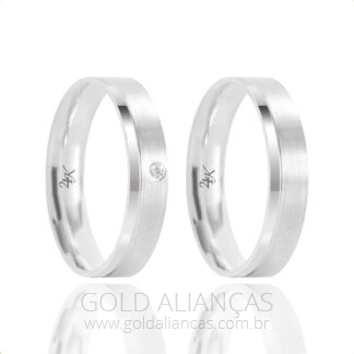 k39 – Alianças de Compromisso Slim em Prata 950 + Estojo Luxo