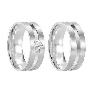 24k67 - Alianças de Compromisso em Prata 950 + Estojo Luxo
