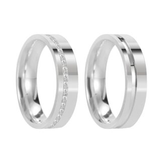 k77 - Alianças de Compromisso em Prata 950 + Estojo Luxo