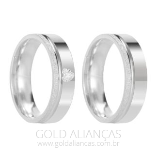 24K85 - Alianças de Compromisso em Prata 950 + Estojo ❤️