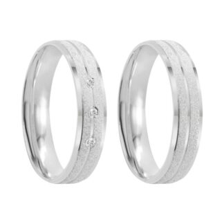 Kit Alianças Compromisso em Prata 950 Slim Mod. k146 + Anel Solitário + Caixinha Love