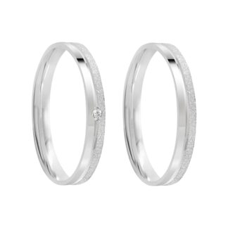 24k156 - Alianças de Compromisso Slim em Prata 950 + Estojo Luxo
