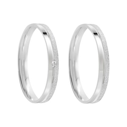 24k156 - Alianças de Compromisso Slim em Prata 950 + Estojo Luxo