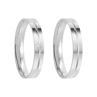 k159 – Alianças de Compromisso em Prata 950 + Estojo Luxo