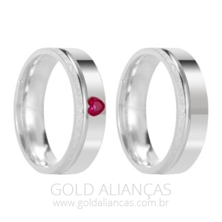 24k84 - Alianças de Compromisso em Prata 950 + Estojo ❤️