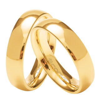 Alianças Dubai Abaul Douradas Tungstênio 5mm + Estojo Luxo