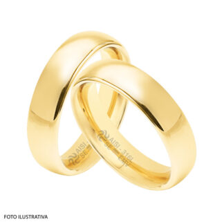Alianças Aço Goldness SE 5mm + Estojo Luxo