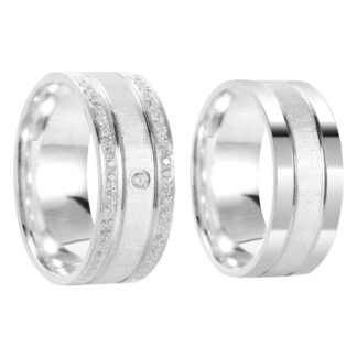 AL49 – Alianças de Compromisso em Prata 950 + Estojo Luxo