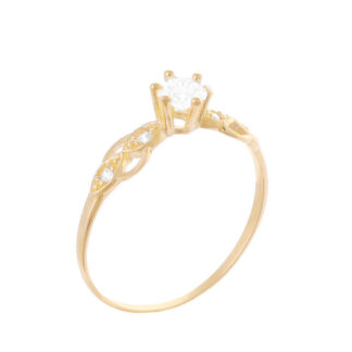 ANP031Z - Anel Solitário em Ouro 18k com Zircônia + Estojo Luxo