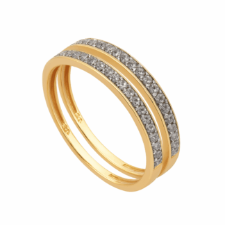 5456Z - Par de Aparador em Ouro 18k com Zircônias + Estojo Luxo