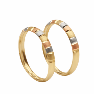 AN075 - Par de Aparador em Ouro 18k Tricolor + Estojo Luxo