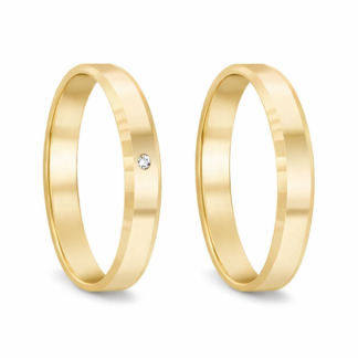 Par de Alianças em Ouro 10k Mod. Aquamarine 4,5T + Estojo Luxo