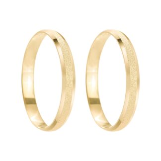 Par de Alianças em Ouro 18k Mod. Aquamarine 05SA + Estojo Luxo