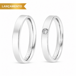 Alianças Argentum Alysia e AmarusvBlindagem de Prata Núcleo de Aço com Zircônia 3mm
