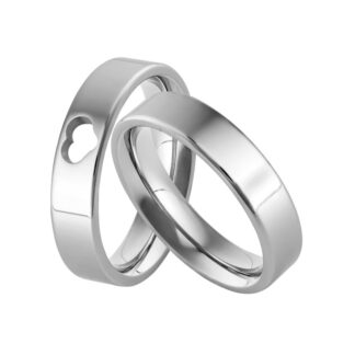 Kit Alianças em Aço Cuore e Passione 5mm + Solitário em Prata + Estojo Rosa