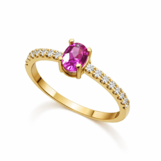 Anel em Ouro 18k Aurora com Zircônias + Estojo Luxo
