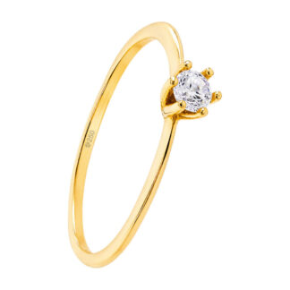 Anel Solitário Oásis Liga OURUM com Zircônia 4mm Ouro 250k + Estojo Luxo