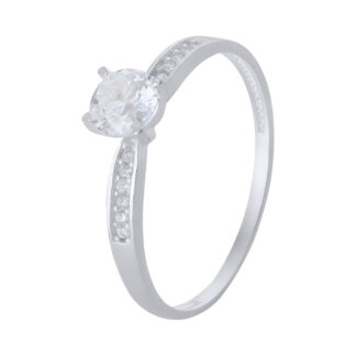 Anel de Prata Solitário Celebration Zircônia 5mm + Estojo Luxo