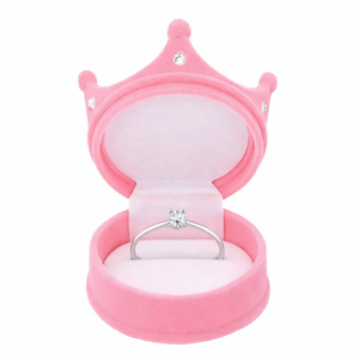 Anel de Prata Solitário com Zircônia + Estojo Princesa Encantada