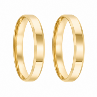 Par de Alianças em Ouro 18k Aquamarine 04A + Estojo Luxo