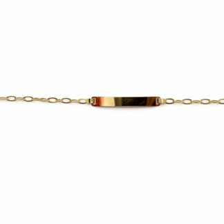 BAL_PUL_125 – Pulseira Infantil em Ouro 18k Chapinha Malha Bailarina + Estojo Luxo