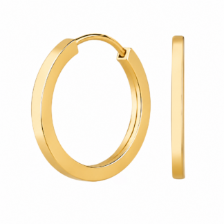 BOLF0017- Brinco em Ouro 18k Argola Fio Quadrado + Estojo Luxo