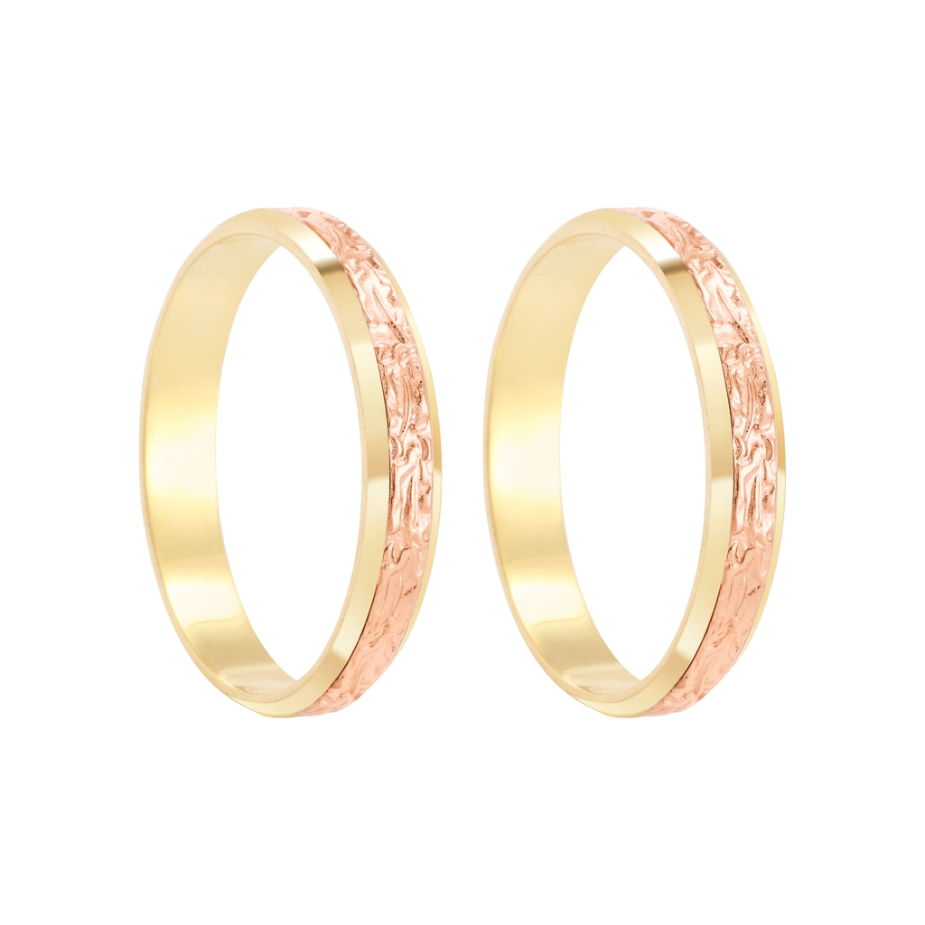 Par de Alianças em Ouro 18k Mod. Bodas 50 anos 6.5T + Estojo