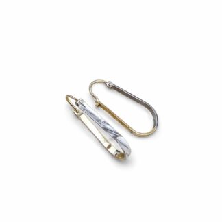 Brinco Argola Anzol em Ouro 18K + Estojo Luxo