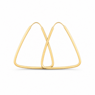 Brinco Triângulo Minimalista em Ouro 10k + Estojo Luxo
