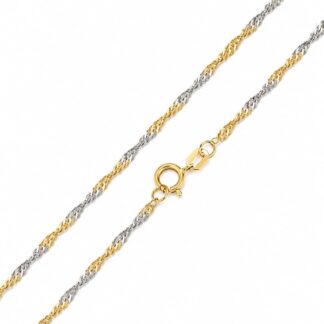 Corrente Bicolor 40cm em Ouro 18K + Estojo Luxo
