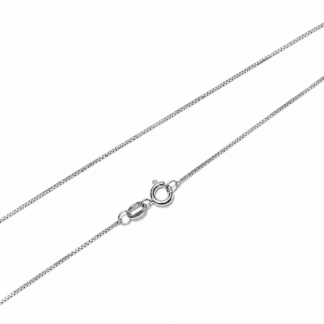 Corrente Veneziana em Ouro Branco 45cm + Estojo Luxo