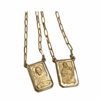 ESC_G_CAO - Escapulário em Ouro 18k Dupla Face + Estojo Luxo