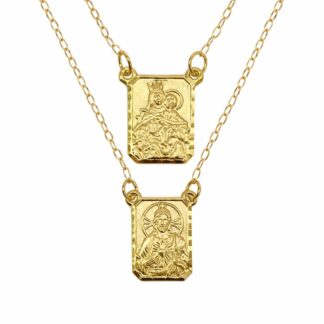 ESC_M70_ZTA - Escapulário em Ouro 18k 70cm Malha Zeta + Estojo Luxo
