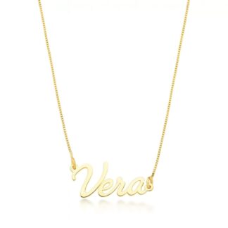 GA250 - Corrente Veneziana 50cm com Manuscrito em Ouro 18k + Estojo Luxo