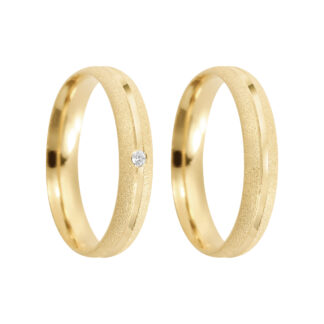 Par de Alianças em Ouro 18k mod. Ônix 07A-FO (Anatômicas) + Estojo Luxo