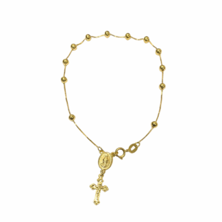 PBT_3AM_220 - Pulseira Terço em Ouro 18k + Estojo Luxo