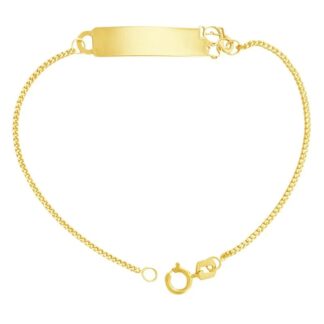 PCI_010_115 - Pulseira Infantil em Ouro 18k Chapinha Menina + Estojo Luxo