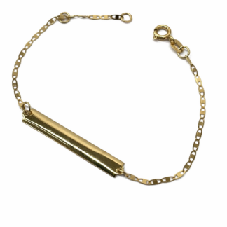 PCP_502_1_085 - Pulseira Infantil em Ouro 18k com Chapinha + Estojo Luxo