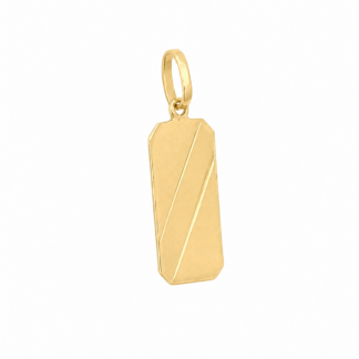 PGH082 - Pingente Plaquinha em Ouro 18K + Estojo Luxo