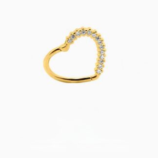 PIER029ZD - Piercing Coração Articulada com Zircônia (Orelha Direita) + Estojo Luxo