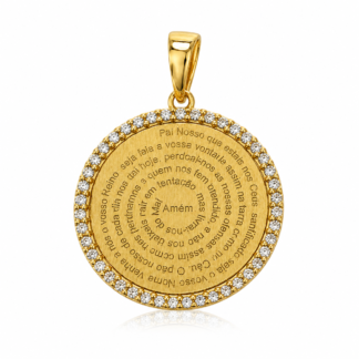 PN171Z - Pingente Pai Nosso em Ouro 18K + Estojo Luxo