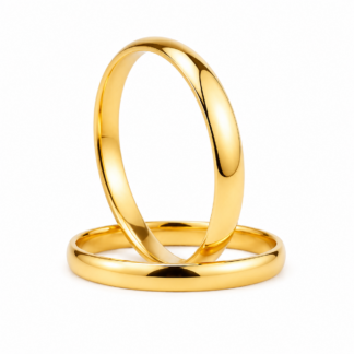 Par de Alianças em Ouro 18k mod. Ágata 02T + Estojo Luxo