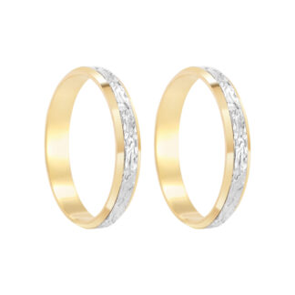 Par de Alianças em Ouro 18k Mod. Bodas 25 anos 6.5T + Estojo