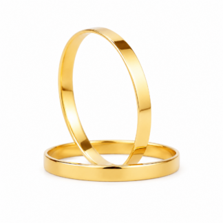 Par de Alianças em Ouro 18k mod. Ágata 02TP + Estojo Luxo