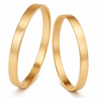 Par de Alianças em Ouro 18k mod. Ágata 02TP + Estojo Luxo