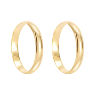 Par de Alianças em Ouro 18k mod. Turquesa 5.5SA + Estojo Luxo