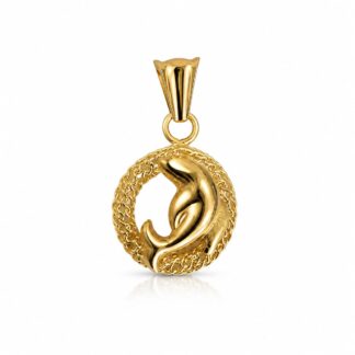 Pingente Golfinho em Ouro 18K + Estojo Luxo